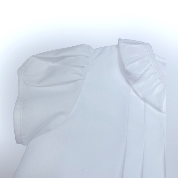 NWT Proper Peony White Pleat Embroidered French Knot Cross Dress & Bloomer 6m - Picture 4 of 11